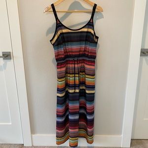 Athleta | striped drawstring sleeveless dress | size M